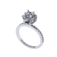 Women diamond ring 3d render - Thumbnail 3