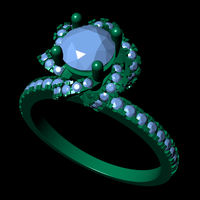 Women diamond ring 3d render - Thumbnail 7