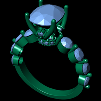 Women diamond ring 3d render - Thumbnail 13