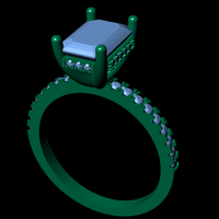 Women diamond ring 3d render - Thumbnail 13