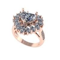 Women diamond ring 3d render - Thumbnail 2