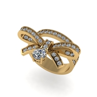 Women diamond ring 3d render - Thumbnail 1