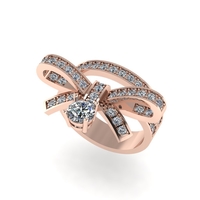 Women diamond ring 3d render - Thumbnail 2