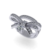 Women diamond ring 3d render - Thumbnail 3