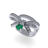 Women diamond ring 3d render - Thumbnail 4