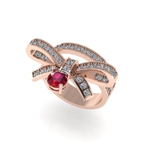 Women diamond ring 3d render - Thumbnail 5