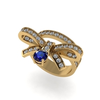 Women diamond ring 3d render - Thumbnail 6