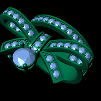 Women diamond ring 3d render - Thumbnail 7