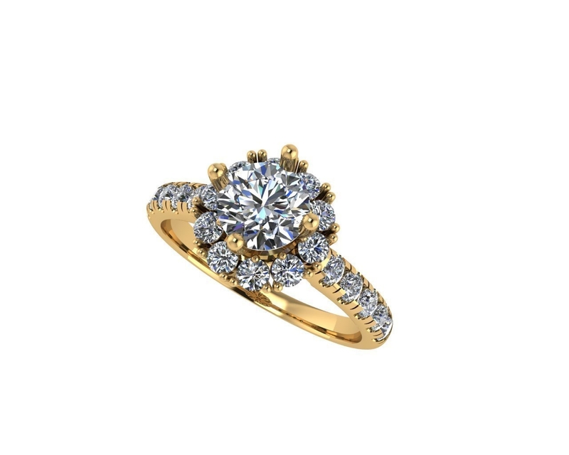 Women diamond ring 3d render