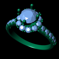 Women diamond ring 3d render - Thumbnail 7