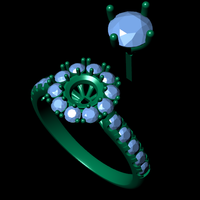 Women diamond ring 3d render - Thumbnail 8