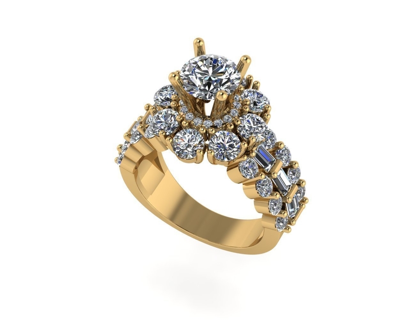 Women diamond ring 3d render