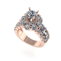 Women diamond ring 3d render - Thumbnail 2