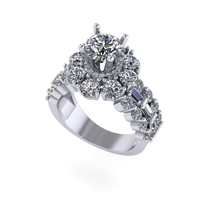 Women diamond ring 3d render - Thumbnail 3