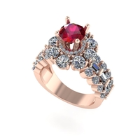 Women diamond ring 3d render - Thumbnail 5