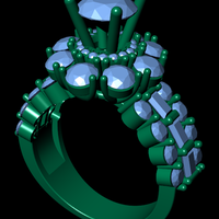 Women diamond ring 3d render - Thumbnail 7