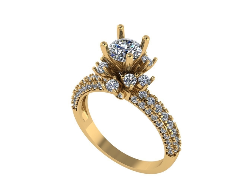 Women diamond ring 3d render