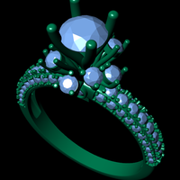 Women diamond ring 3d render - Thumbnail 7