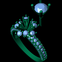 Women diamond ring 3d render - Thumbnail 8