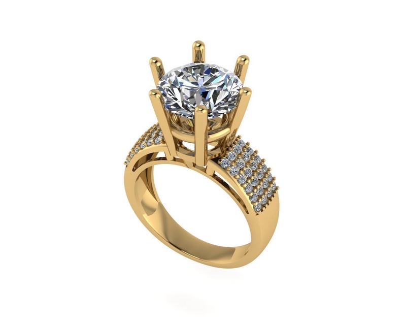 Women diamond ring 3d render