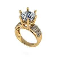 Women diamond ring 3d render - Thumbnail 1