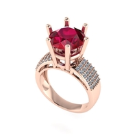 Women diamond ring 3d render - Thumbnail 5