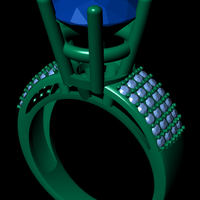 Women diamond ring 3d render - Thumbnail 7