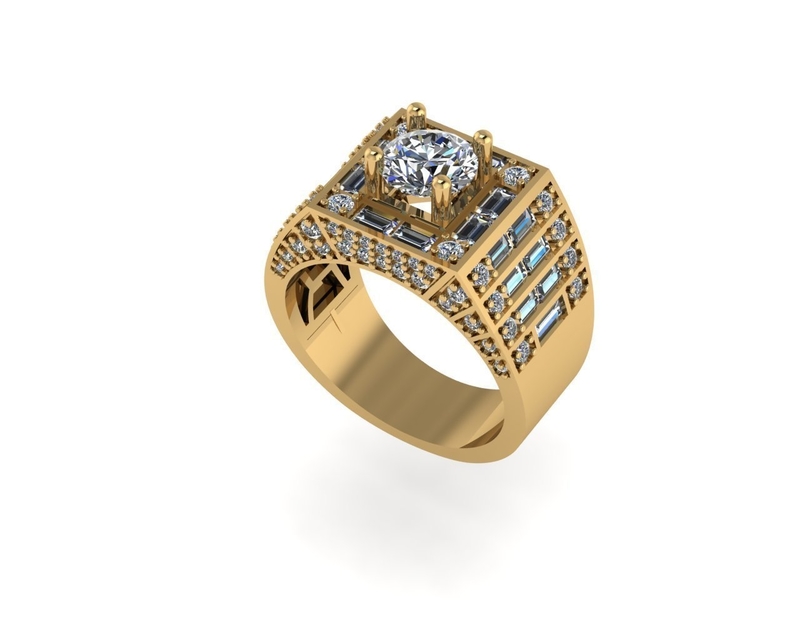 Men diamond ring 3d render