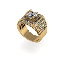 Men diamond ring 3d render - Thumbnail 1