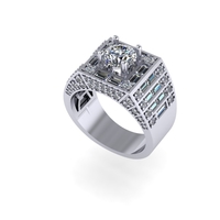 Men diamond ring 3d render - Thumbnail 3