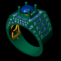 Men diamond ring 3d render - Thumbnail 4