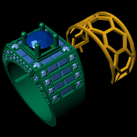 Men diamond ring 3d render - Thumbnail 5