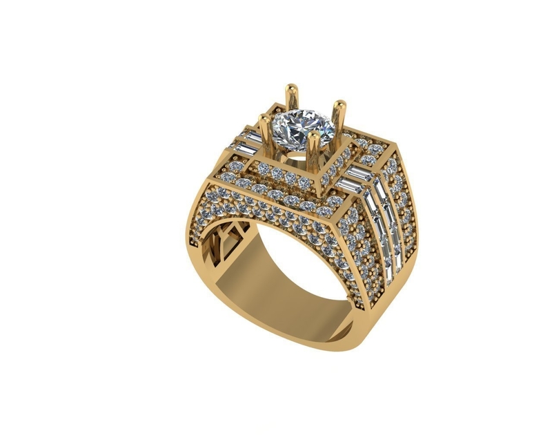 Men diamond ring 3d render