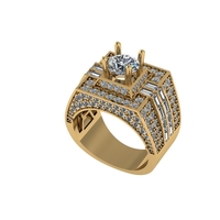 Men diamond ring 3d render - Thumbnail 1
