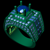 Men diamond ring 3d render - Thumbnail 4