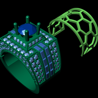 Men diamond ring 3d render - Thumbnail 5