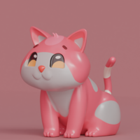 Cute Pink Cat - Toy - Thumbnail 1