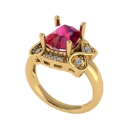 Women diamond ring 3d render - Thumbnail 6