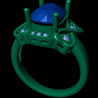 Women diamond ring 3d render - Thumbnail 10