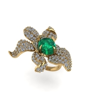 Women diamond ring 3d render - Thumbnail 1