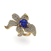 Women diamond ring 3d render - Thumbnail 2