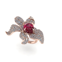 Women diamond ring 3d render - Thumbnail 4