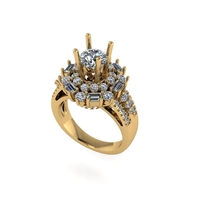 Women diamond engagement ring 3d render - Thumbnail 1