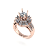 Women diamond engagement ring 3d render - Thumbnail 2