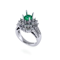 Women diamond engagement ring 3d render - Thumbnail 4