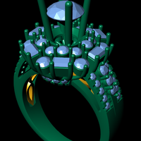 Women diamond engagement ring 3d render - Thumbnail 7