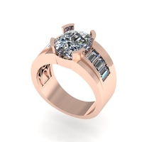 Men diamond ring 3d render - Thumbnail 2