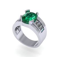 Men diamond ring 3d render - Thumbnail 4