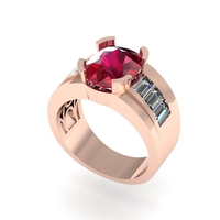 Men diamond ring 3d render - Thumbnail 5