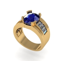 Men diamond ring 3d render - Thumbnail 6